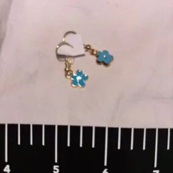 Nordstrom Gold and Blue Flower Earrings - Picture 3 of 3